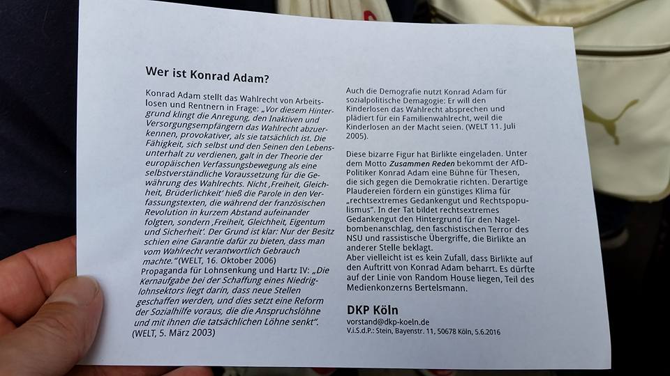 Fotografir des Ersten Blatts des Referates