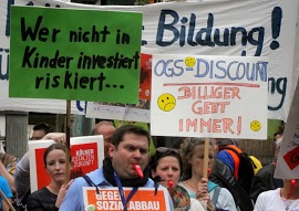 Demo gegen Haus­halts­kon­so­li­die­rung und Spar­zwang der Stadt&nbsp;Köln