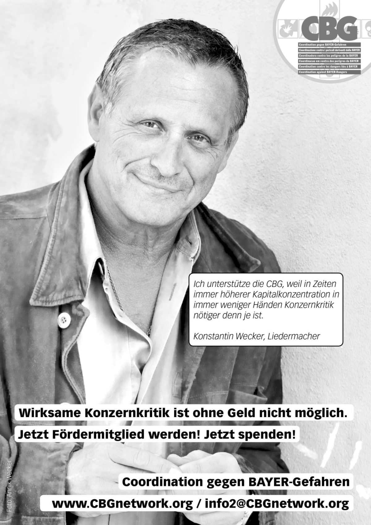 Kon­stan­tin Wecker unter­stützt Ret­tungs­kam­pa­gne der&nbsp;CBG