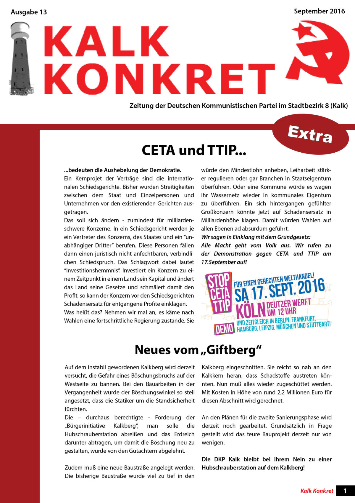 Neue Ausgabe der ‹Kalk Konkret