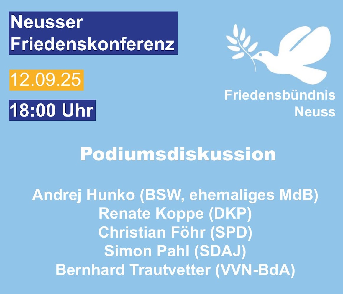 2. Neus­ser Frie­dens­kon­fe­renz am 13. Sep­tem­ber&nbsp;2025
