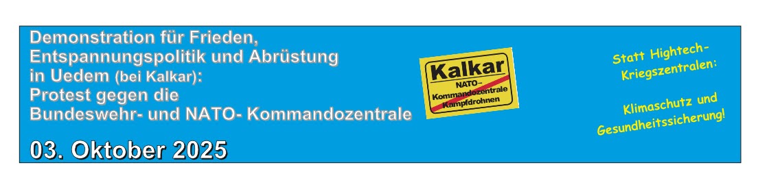 3. Okto­ber 2025: Demons­tra­tion in Uedem, für Frie­den, Ent­span­nungs­po­li­tik und Abrüstung