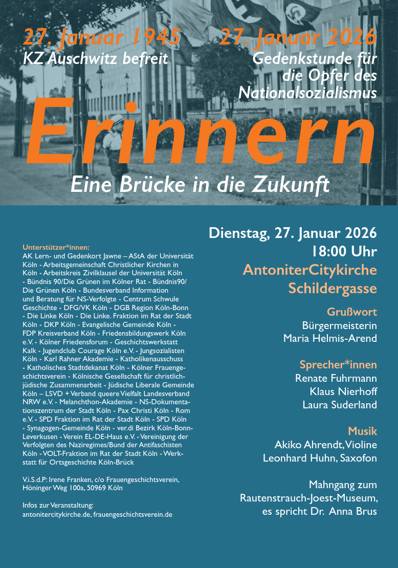 27. Januar 2026: 81. Jah­res­tag der Befrei­ung des Kon­zen­tra­ti­ons­la­gers Auschwitz