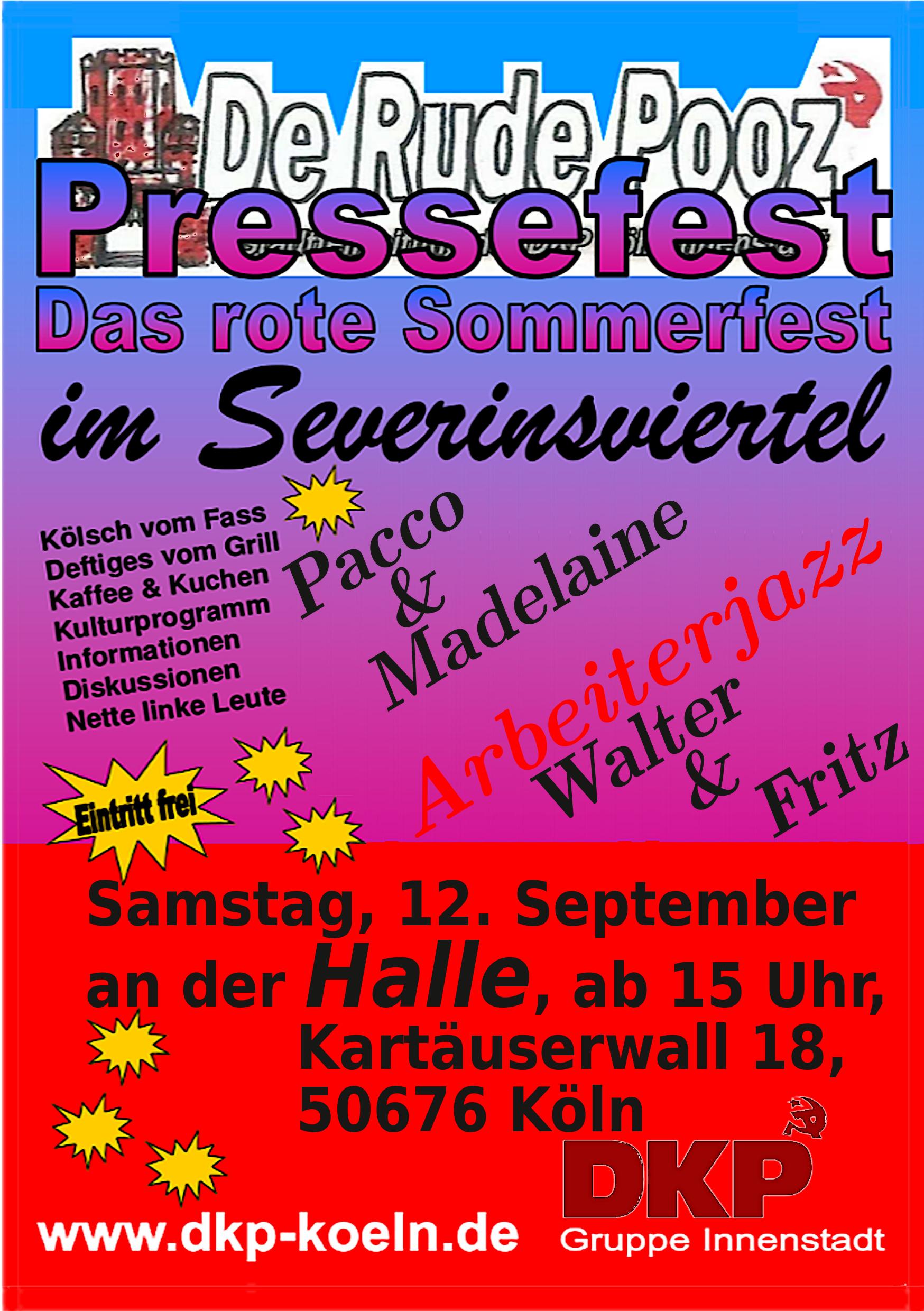 «De Rude Pooz»-Pressefest Sommer 2026