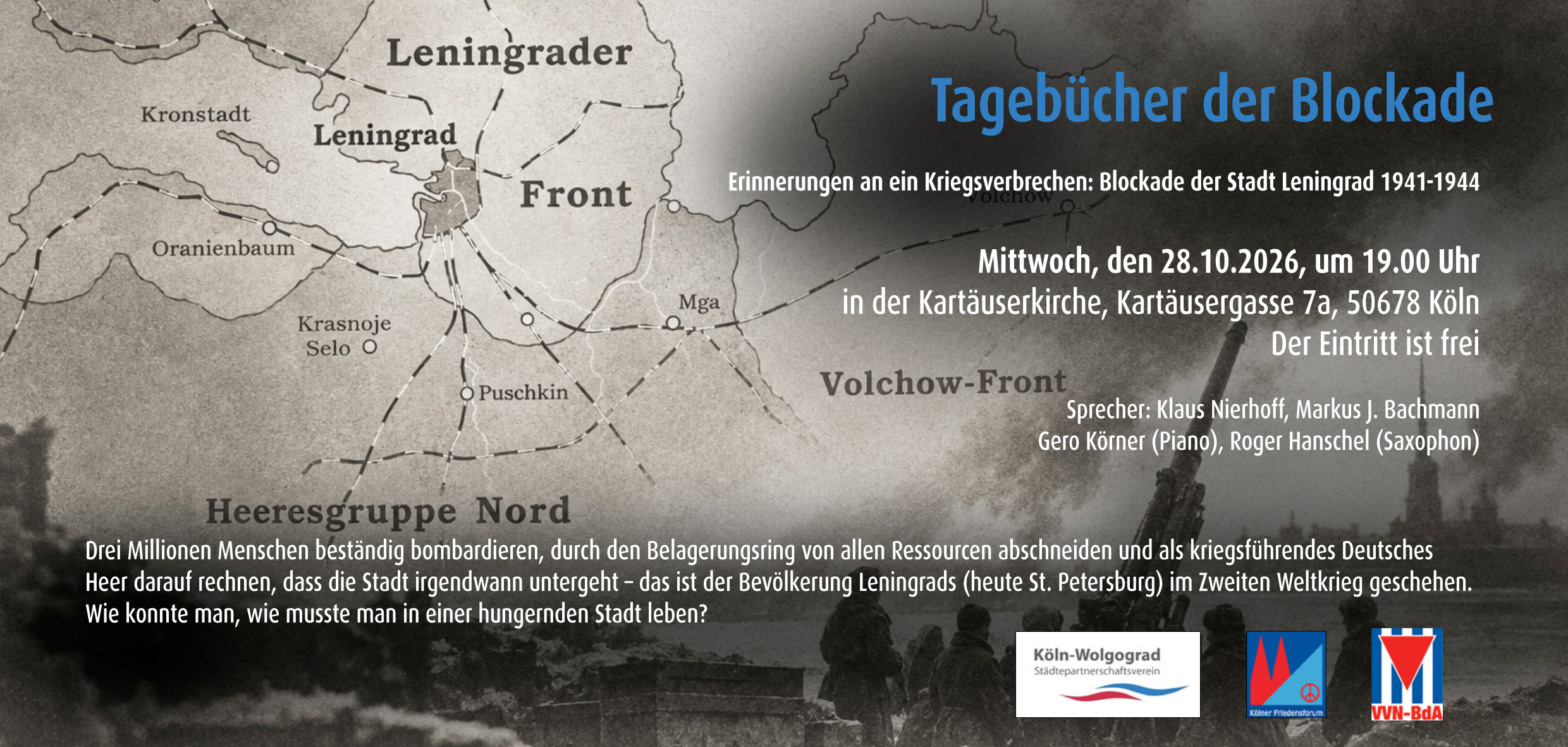 Drei Millionen Menschen beständig bombardieren, durch den Belagerungsring von allen Ressourcen abschneiden und als kriegsführendes Deutsches Heer darauf rechnen, dass die Stadt irgendwann untergeht – das ist der Bevölkerung Leningrads (heute St. Petersburg) im Zweiten Weltkrieg geschehen.